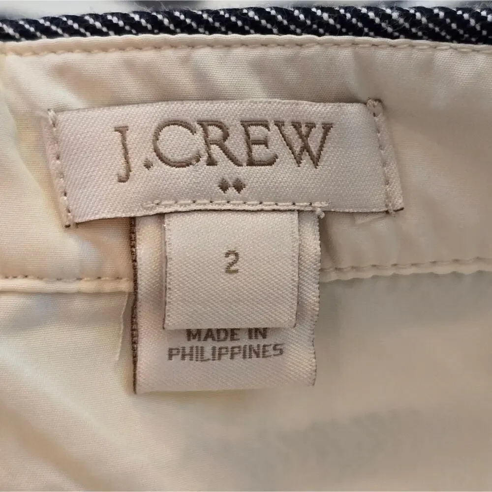 J. Crew‎ Black and White Striped Pencil Skirt Size 2